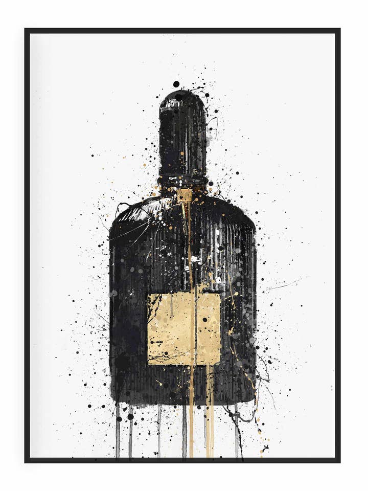 Fragrance Bottle Wall Art Print 'Egyptian Gold' for wholesale by We Love Prints