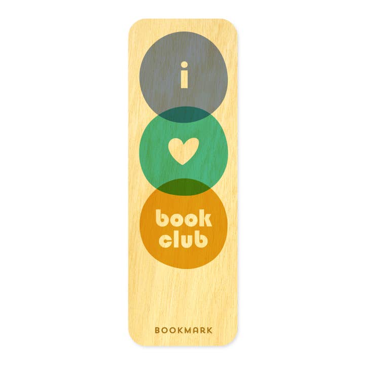 Book Club Mini Wood Bookmark for wholesale by Night Owl Paper Goods