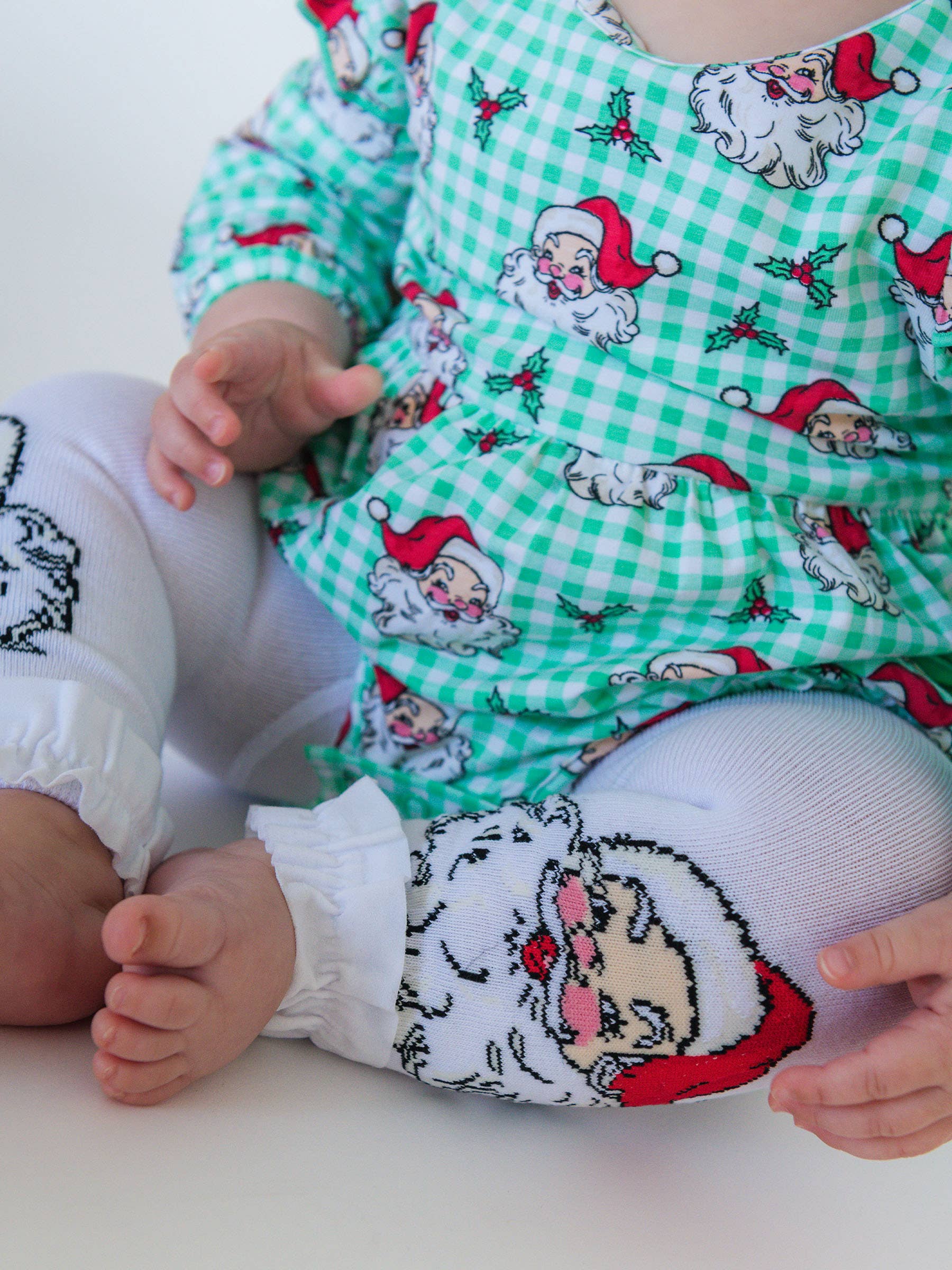 Vit Flickor Tomteglädje Mönstrade Fotlösa Volangstrumpbyxor för wholesale på Faire3