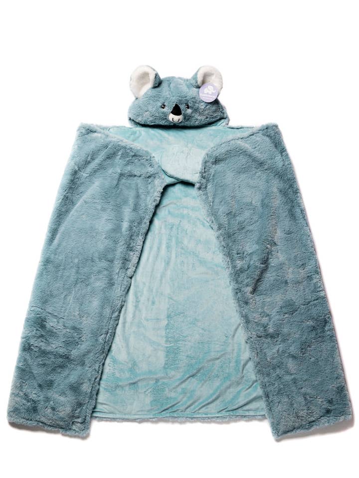 Plushland - Wholesale Security/Cuddle Blanket - Baby - Cuddleworks Weighted Plush Hooded Blanket - Sensory Comfort