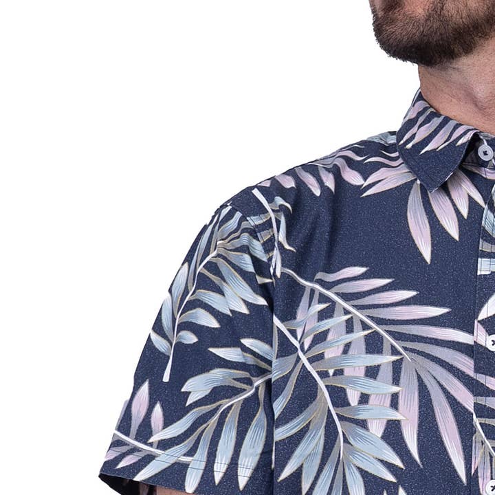 MEN'S S/S TROPICAL PRINT SHIRT WITH CHEST POCKET for wholesale by Silver Jeans