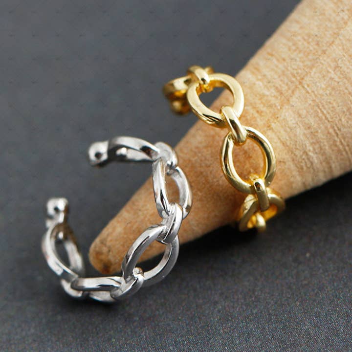 Gioiellin - S925 Silver Jewelry - Wholesale Cuff/Wrap Earrings - S925 Silver Cool Chain Ear Cuff Earrings2