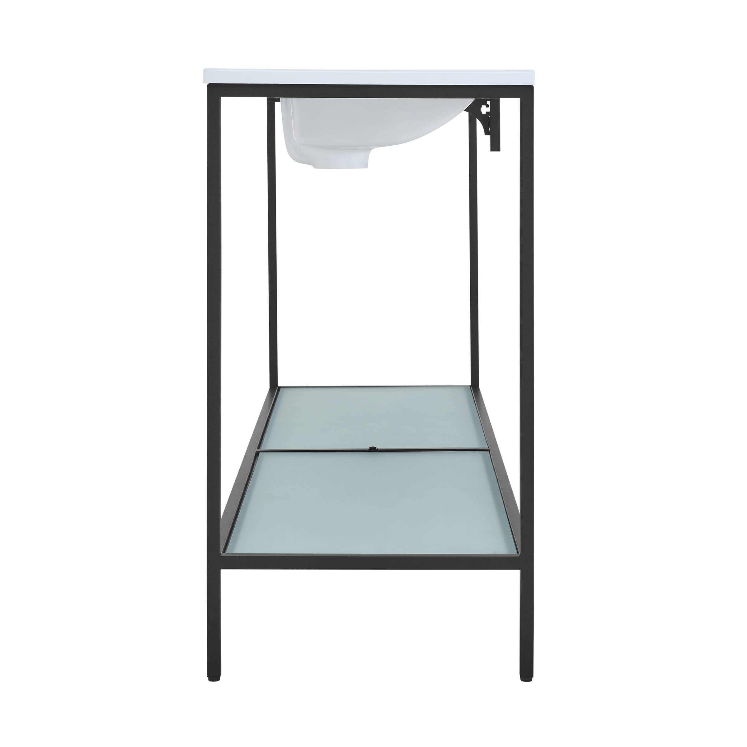 Swiss Madison - Wholesale Bathroom Side Table - Pierre Double Freestanding Open Shelf Metal Bathroom Vanity8