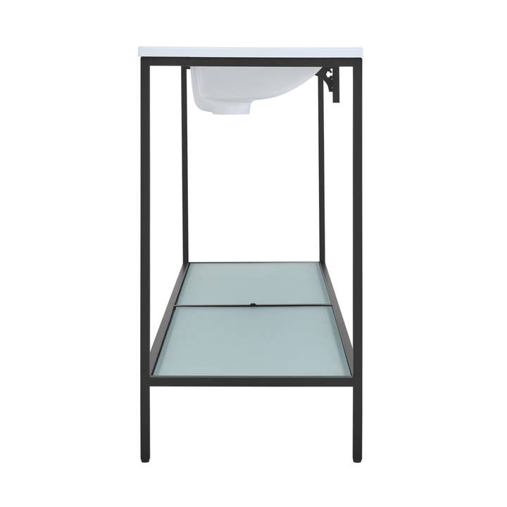 Swiss Madison - Wholesale Bathroom Side Table - Pierre Double Freestanding Open Shelf Metal Bathroom Vanity8