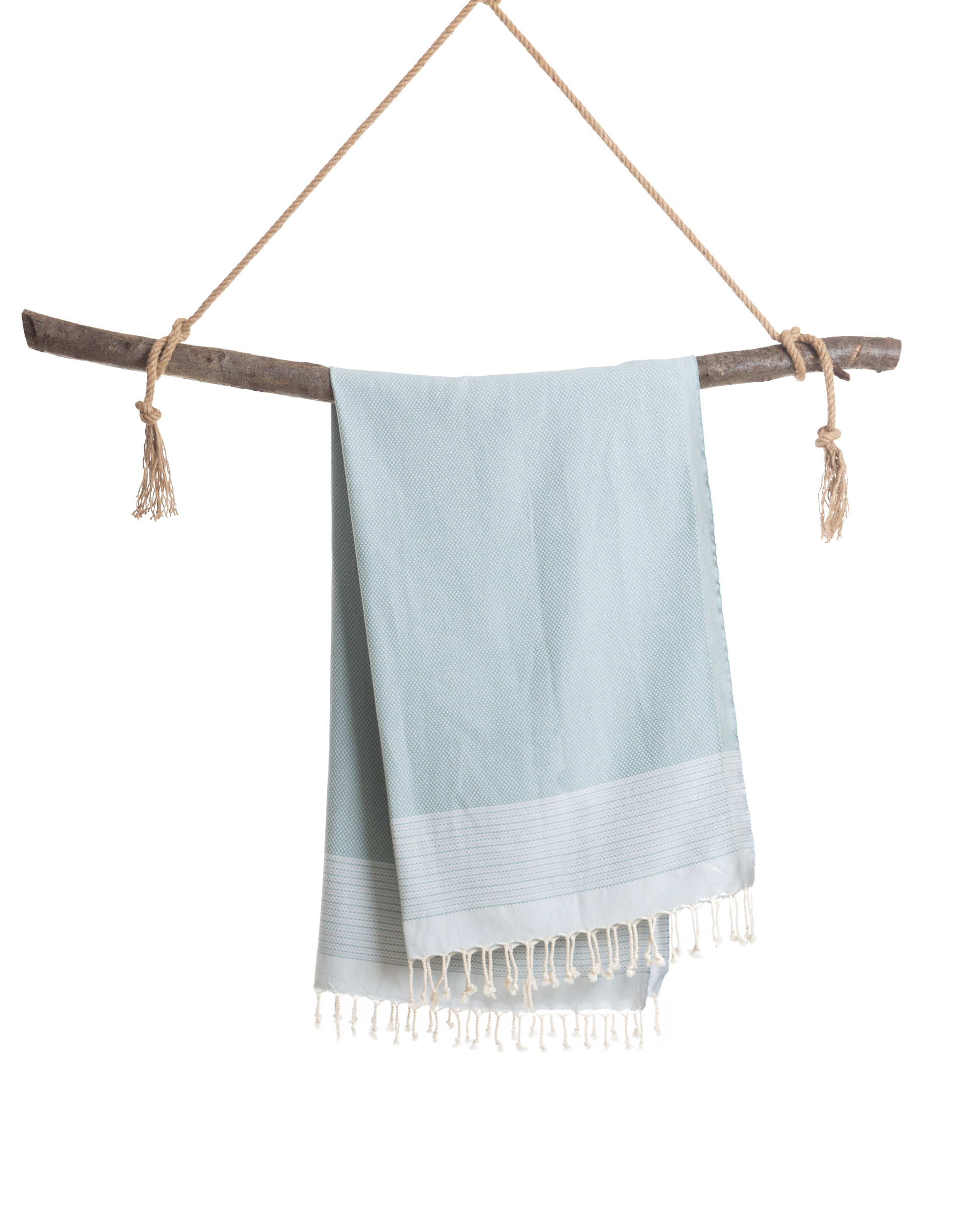 Samimi - Wholesale Beach Towel - PHARAO Cotton Hammam Towel, Cozy Scarf - Mint / Light Blue (180x100 cm)2