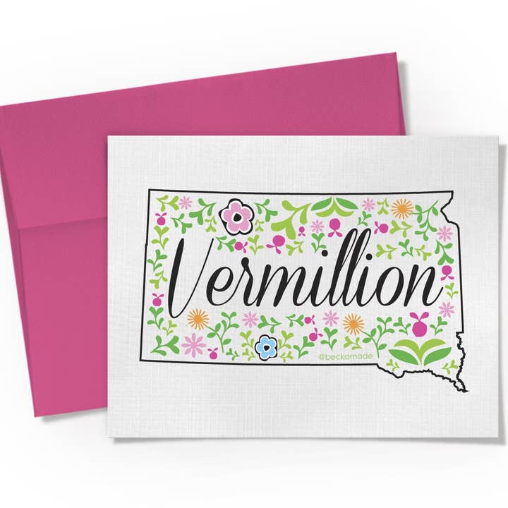 Customized Scandi Floral City/State Card for wholesale by Beckamade