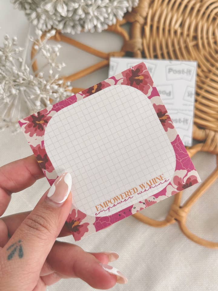 Empowered Wahine in Hibiscus | Post It Note for wholesale by Bujo Bae