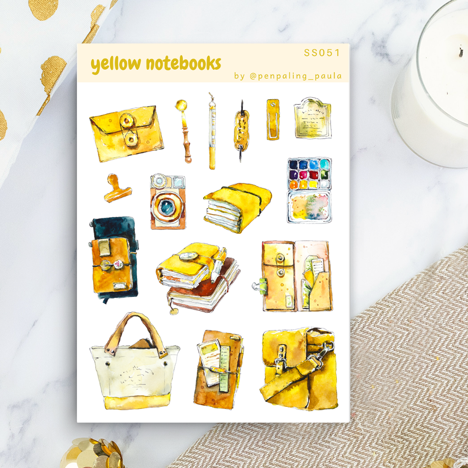 Penpaling Paula - Wholesale Sticker - Yellow Notebooks - Sticker Sheet0