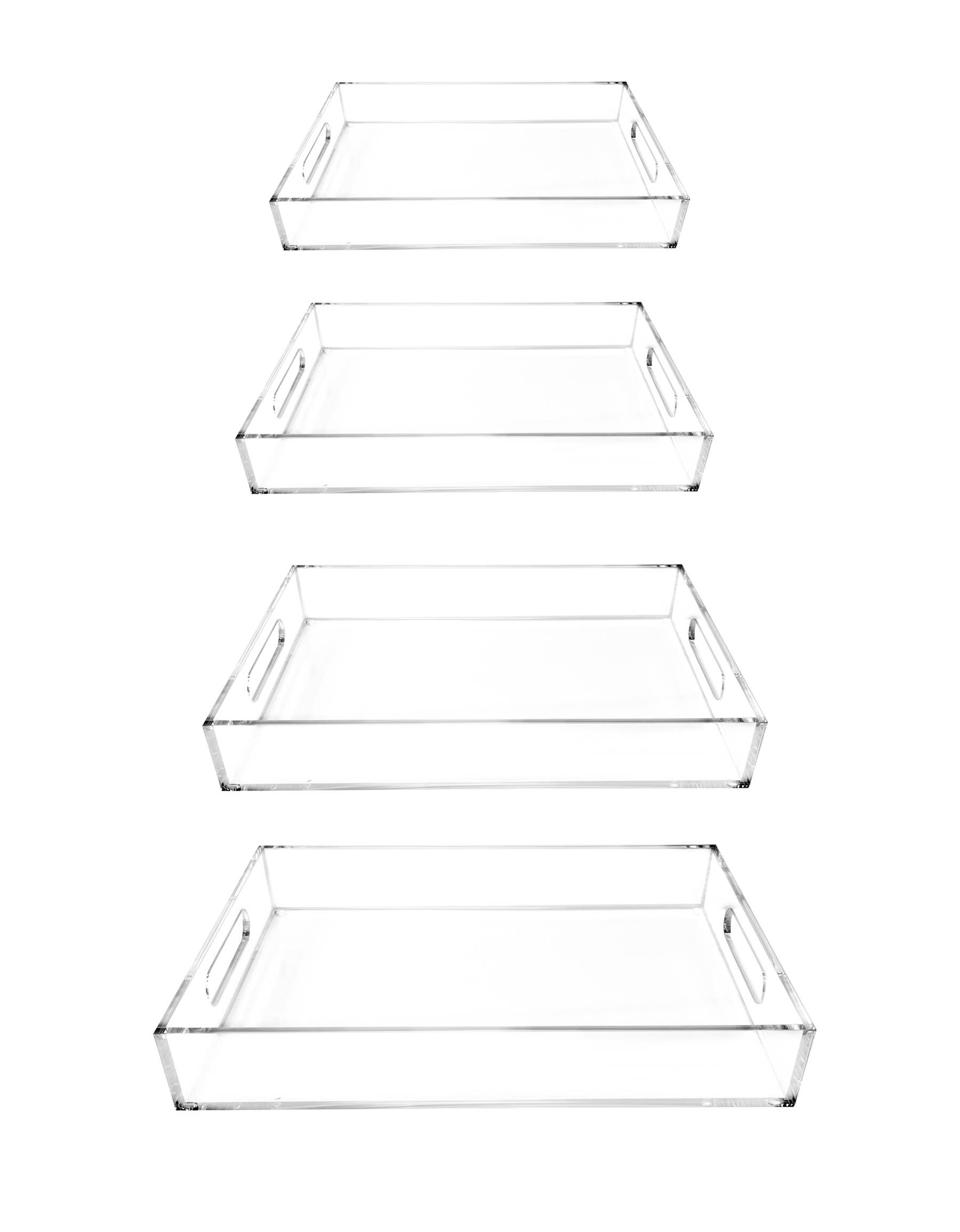 DesignStyles Home - Wholesale Serving Tray - Simply Brilliant 4 Rectangular Serving Trays with Handles3