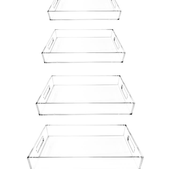 DesignStyles Home - Wholesale Serving tray - Simply Brilliant 4 Rectangular Serving Trays with Handles3