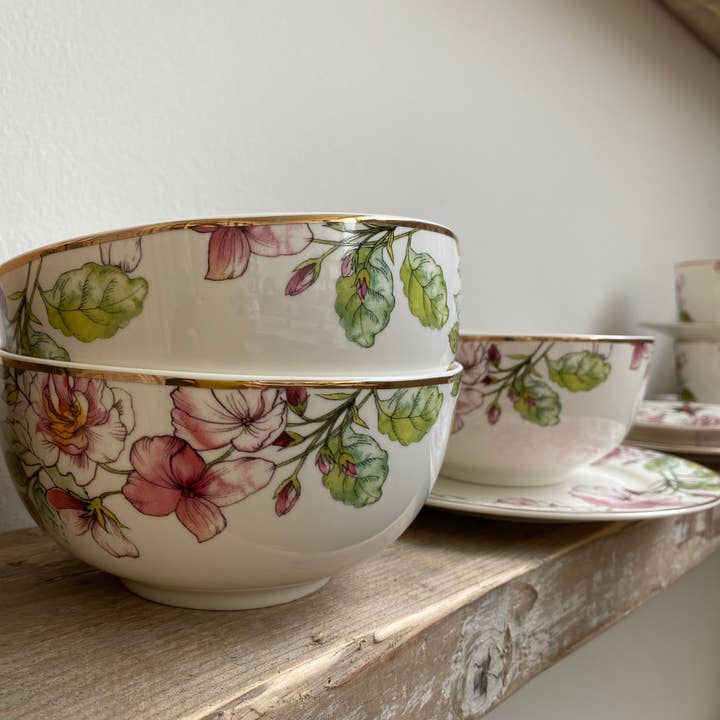 Luxe Lodge - Wholesale Decorative Plate/Dish/Bowl - Gold border bowl4