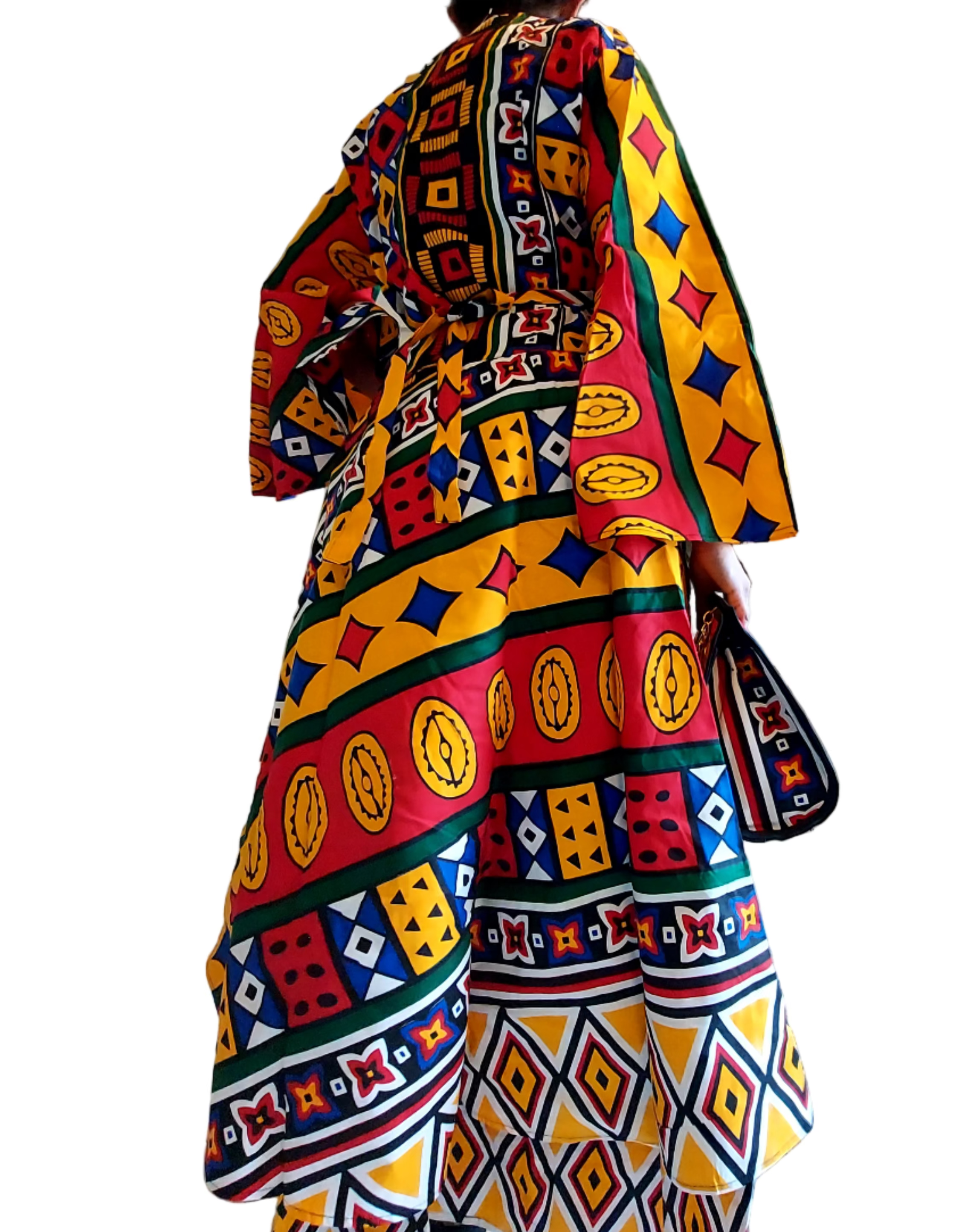 India Batik - Wholesale Dress - Women's - 3pcs Set Maxi Skirt Pocketbook wrap Dress J4