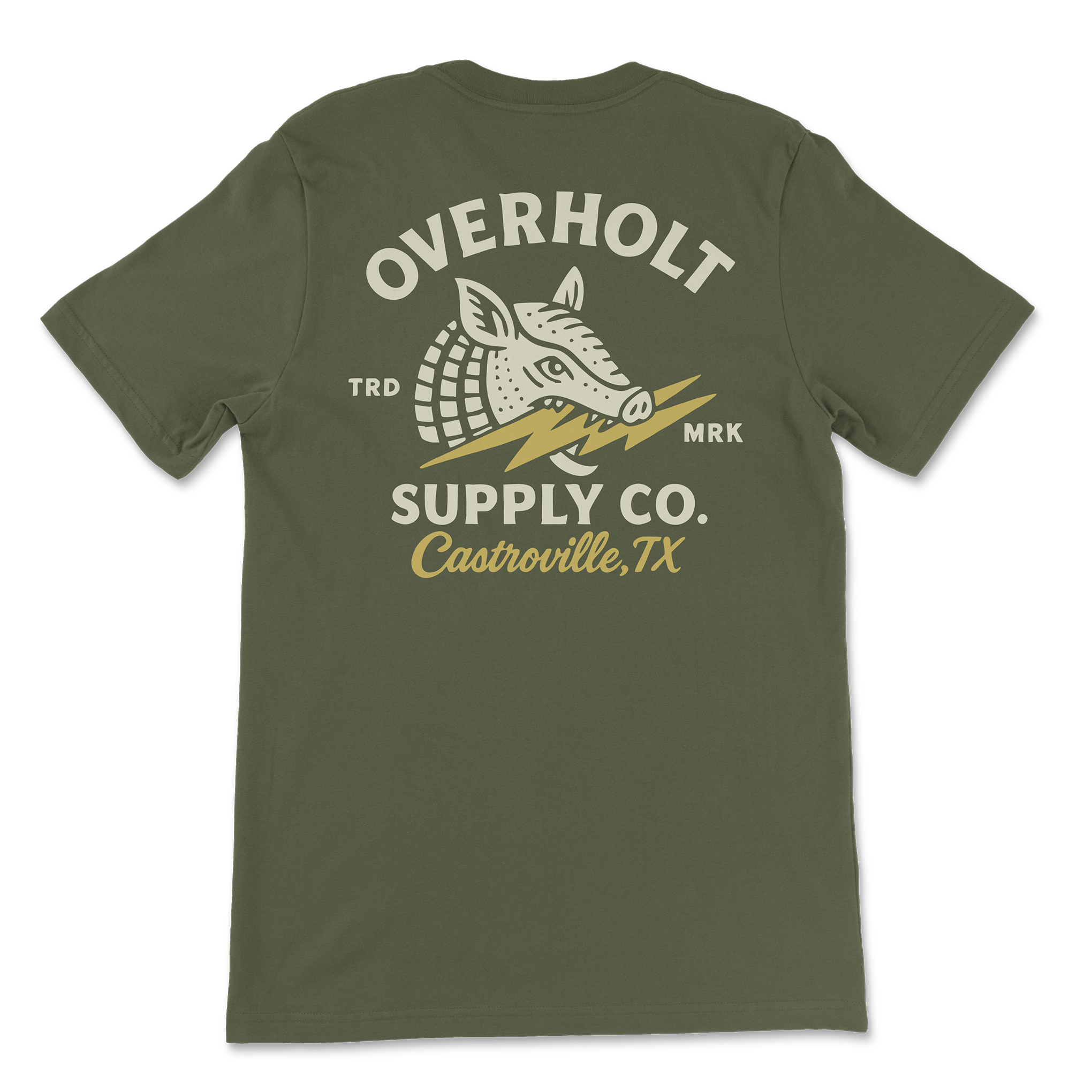 Overholt Supply Co. - Wholesale Screen Printed T-Shirt - Unisex - OSC-108 "Lightning Dillo" T-Shirt3