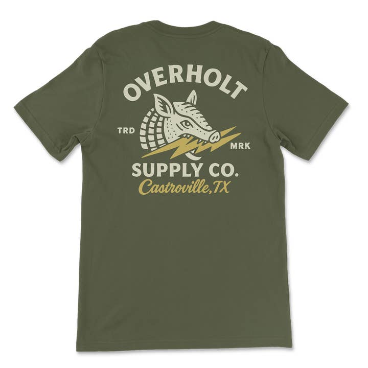 Overholt Supply Co. - Wholesale Screen Printed T-Shirt - Unisex - OSC-108 "Lightning Dillo" T-Shirt3