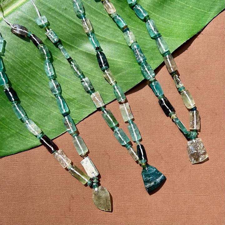 Bead Goes On - Wholesale Beads - Silk Road Roman Glass Flat Rectangle Bead Strands3