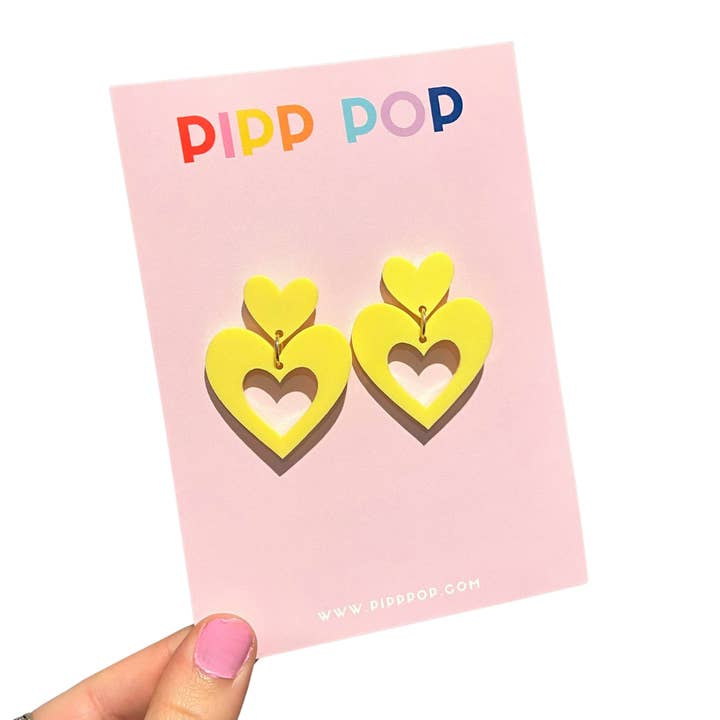 Pipp Pop - Wholesale Dangle Earrings - Big Love Dangles - 14 Colours Available4