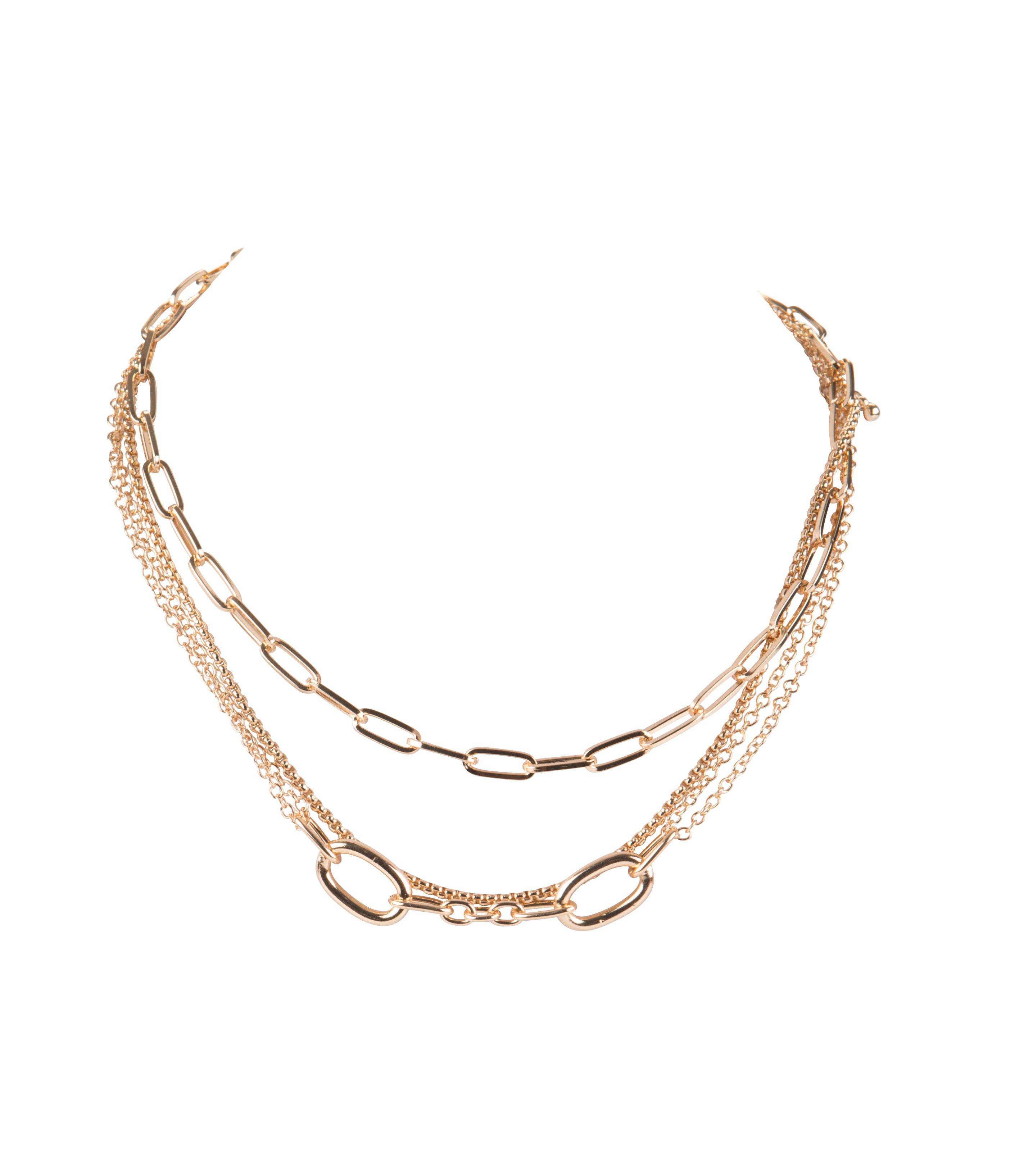 Kaleidoscope Accessories - Vente Collier maille et chaîne - Collier chaîne à maillons ovales superposés0