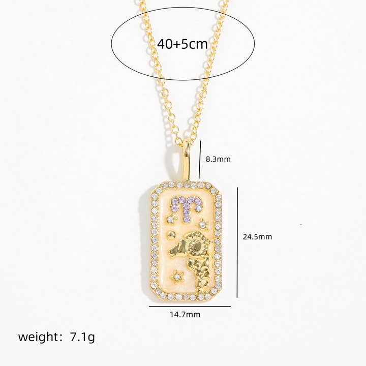ACCITY - Wholesale Pendant/Charm Necklace - NEW CREATIVE 12 CONSTELLATIONS ZIRCON NECKLACE_CWMM383716