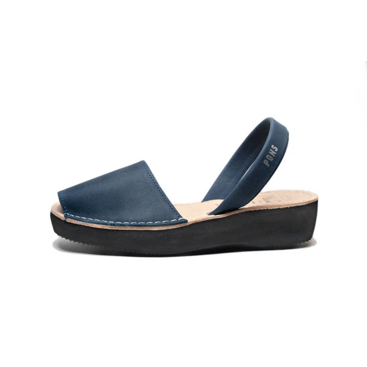 Pons Shoes - Plateforme Classique - Bleu Français pour la vente par Pons