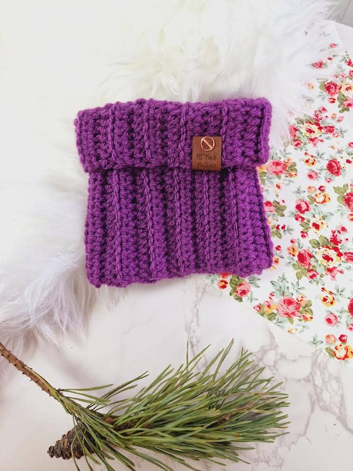 Pet Pooch Boutique - Wholesale Pet snood – Dog - Plum Pudding Roll Top Dog Knitted Snood/Scarf (UK handmade)2