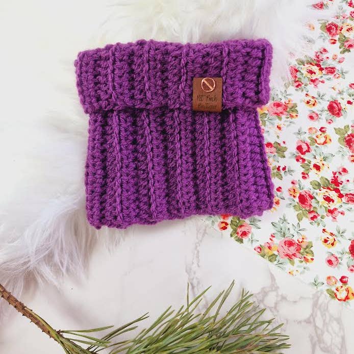 Pet Pooch Boutique - Wholesale Pet snood – Dog - Plum Pudding Roll Top Dog Knitted Snood/Scarf (UK handmade)2