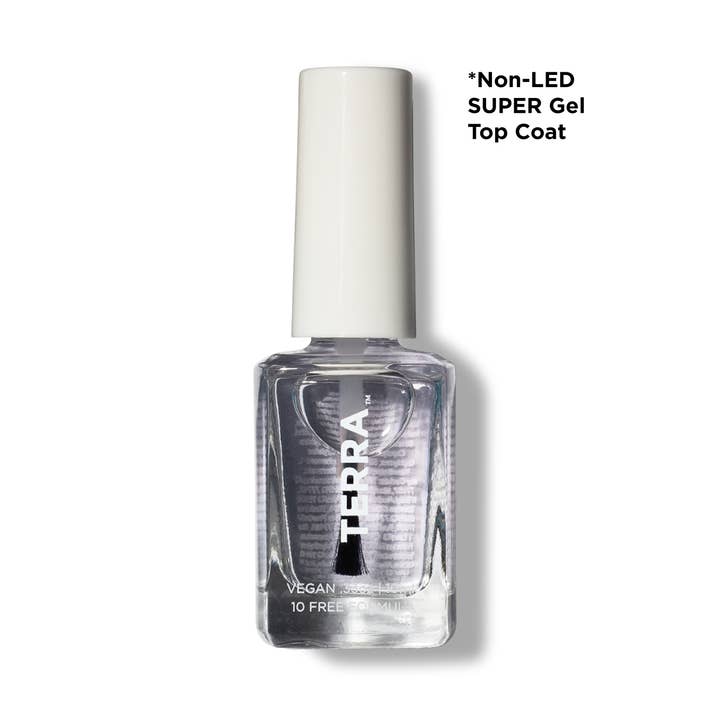 Top Coat Nº 21 Super Gel (sin LED) - Esmalte a base de plantas para venta al por mayor de Terra Beauty Bars