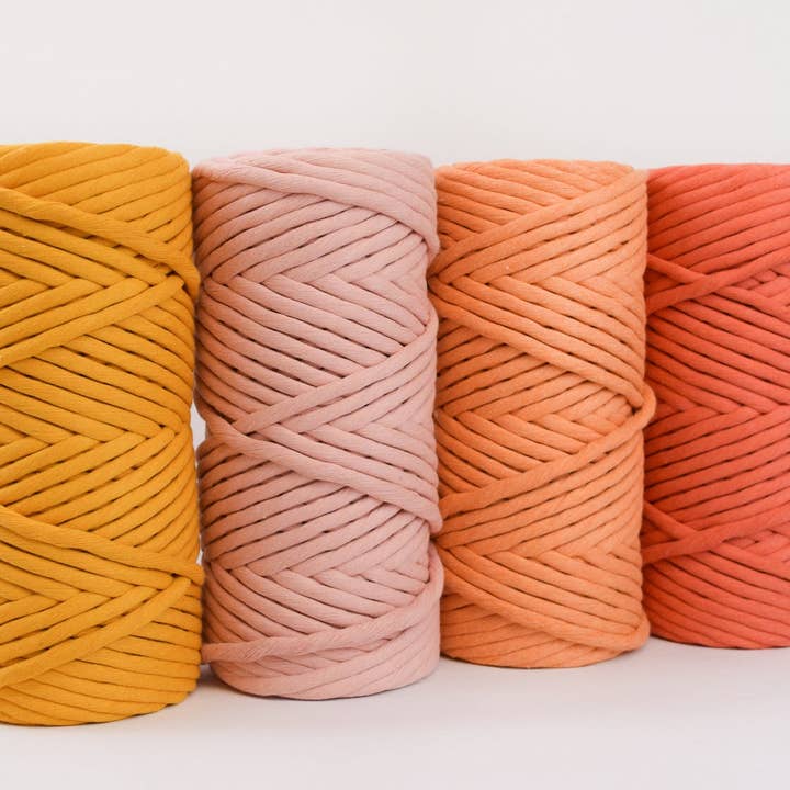 Ganxxet, Inc. - Venta al por mayor Hilos - CORDÓN JUMBO DE ALGODÓN BLANDO SIN RESIDUOS, 8 MM, 1 HEBRA ÚNICA, COLOR OCRE1