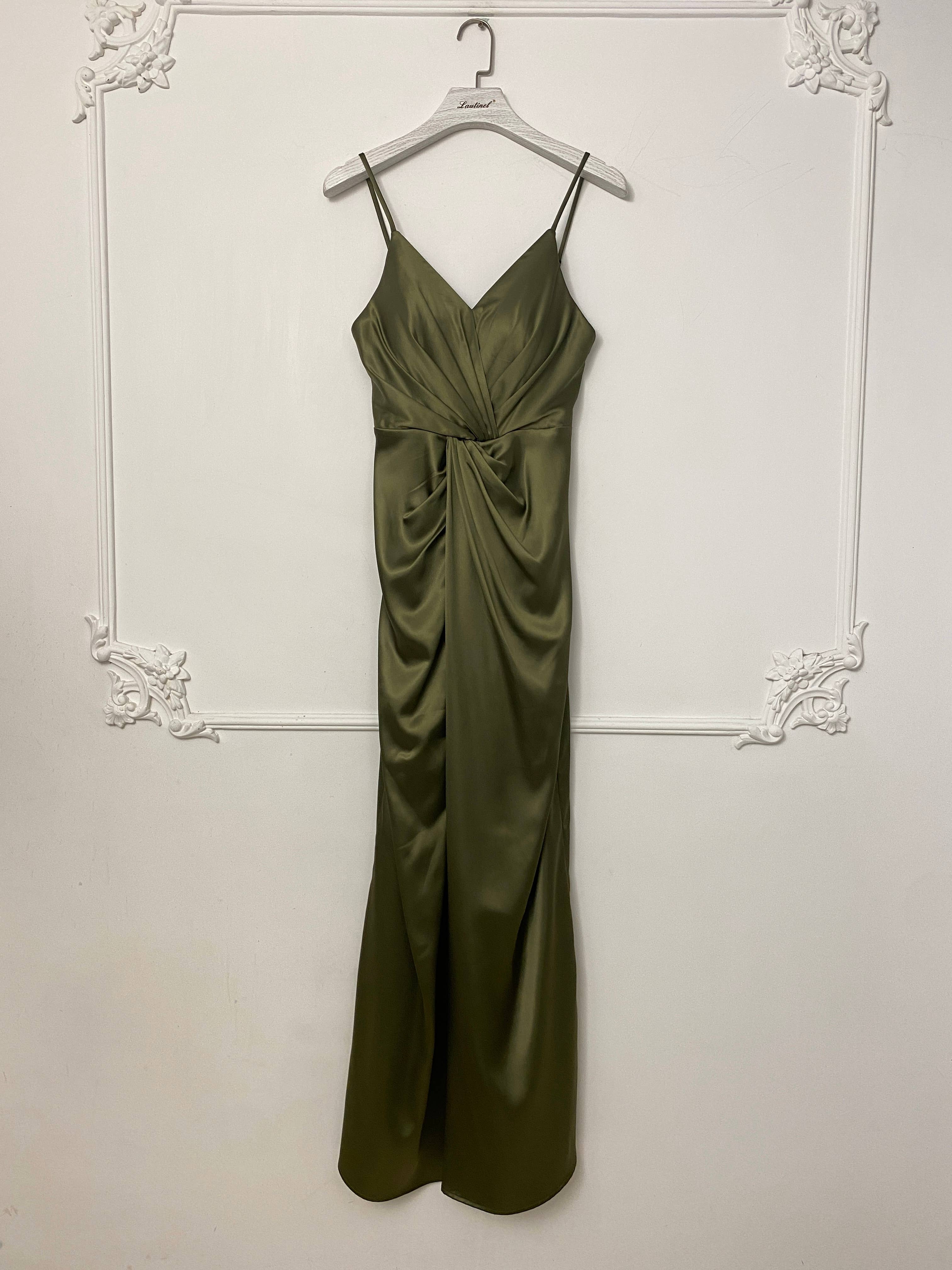 Lautinel – Engroshandel Aftenkjole - Dame – Lang satin bodycon aftenkjole R18757