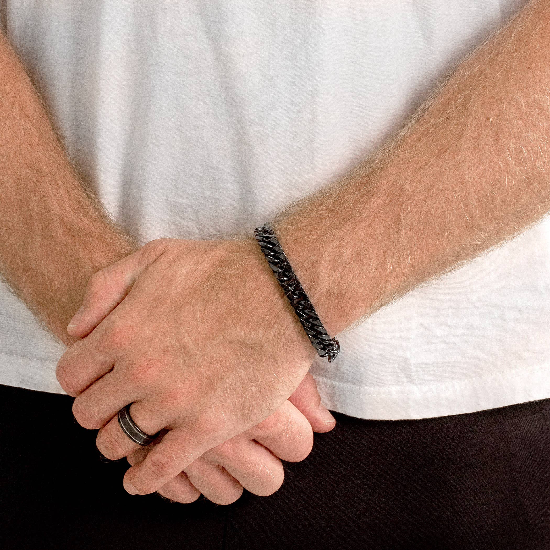 West Coast Jewelry - Vente Bracelets maillon et chaîne - Bracelet gourmette en acier inoxydable poli (10 mm)1