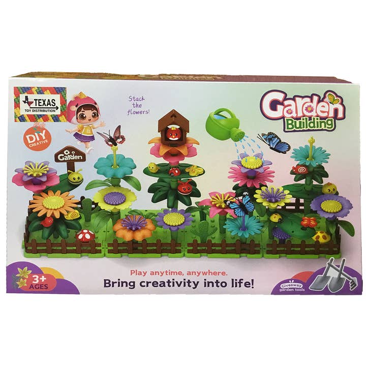 Texas Toy Distribution – wholesale Building set – Child – Flower Garden Building Block Set (124 pcs)