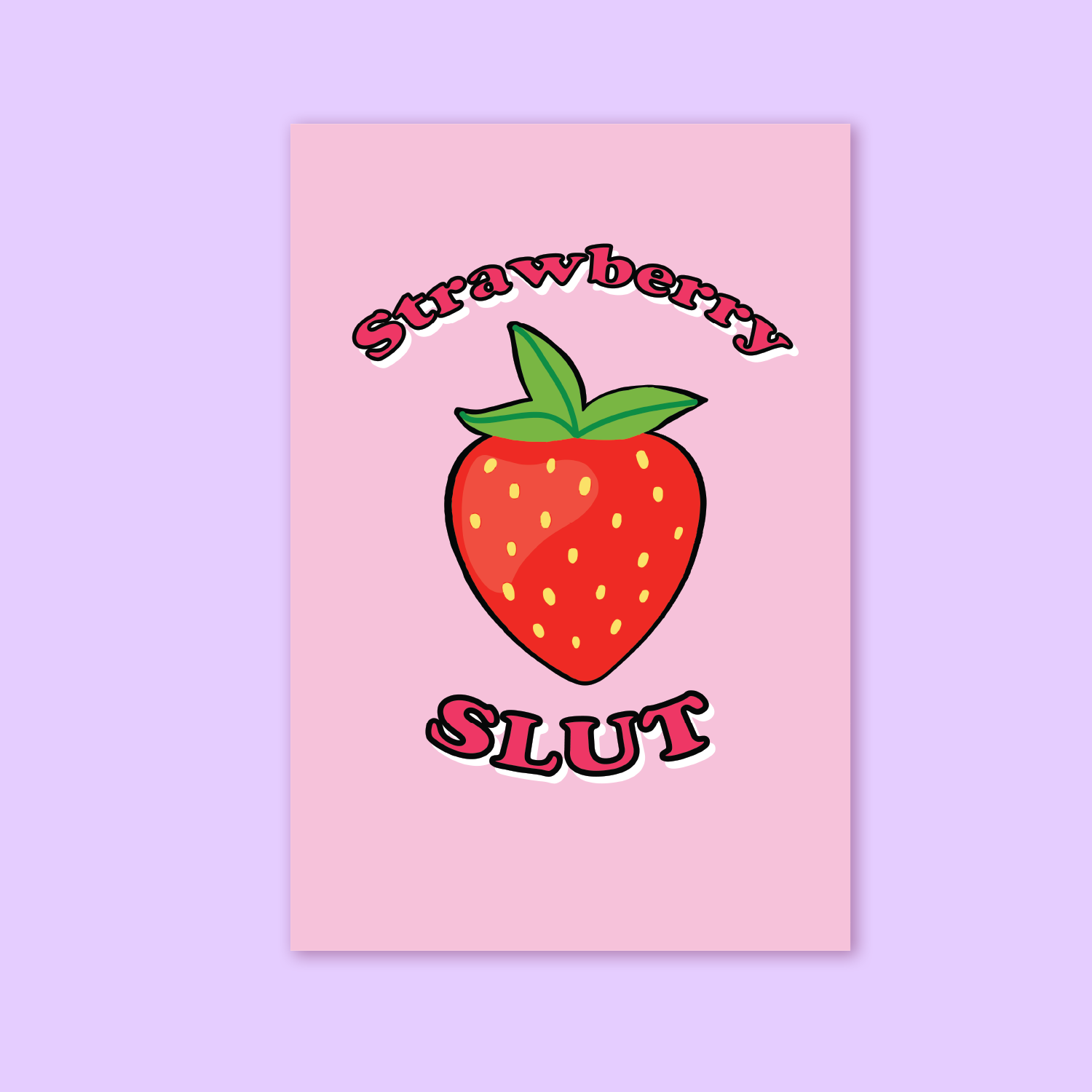 SMOOCH – wholesale Sticker – Strawberry Slut Fruit Funny Pink Holographic Sticker1