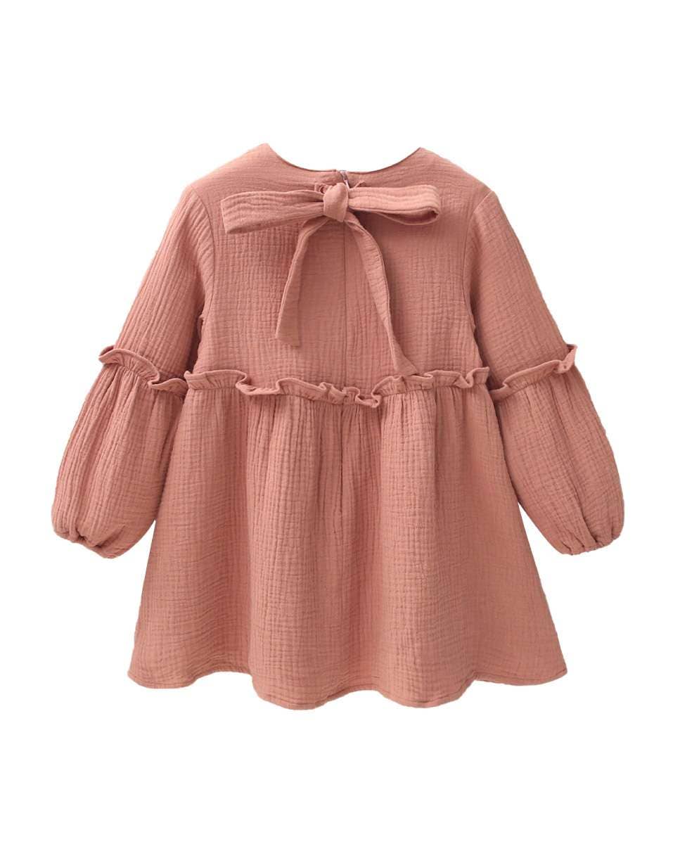 Rose Caldera Long Sleeve Ruffle Girl's Dress for wholesale on Faire1