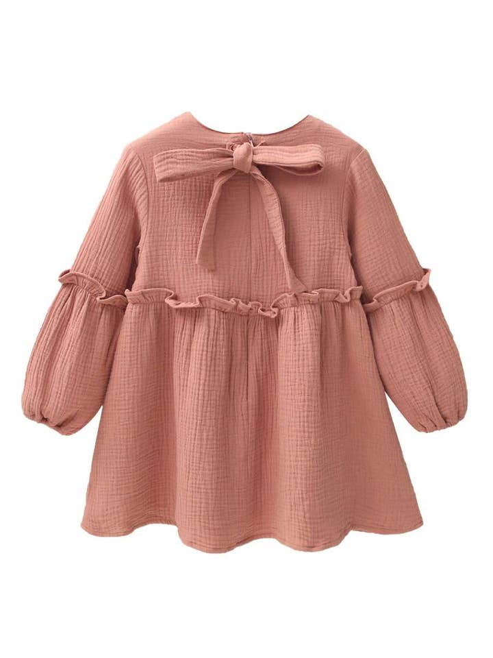 Rose Caldera Long Sleeve Ruffle Girl's Dress for wholesale on Faire1