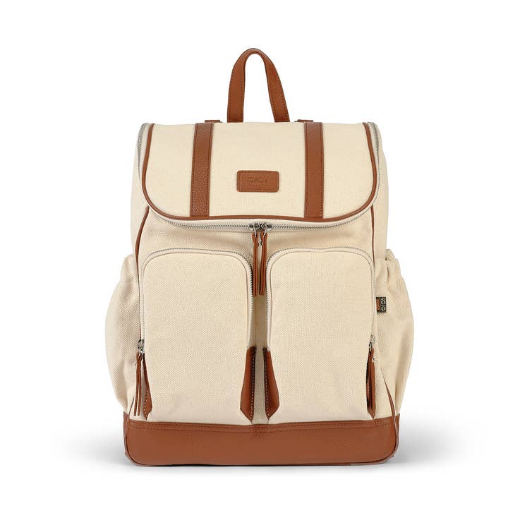 OiOi - Wholesale Diaper Bag - Baby - Signature Nappy Backpack - Natural Canvas