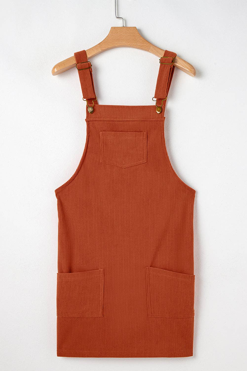 LALA LOO - Wholesale Overalls - Women's - Corduroy Front Pockets Sleeveless Overall Dress5