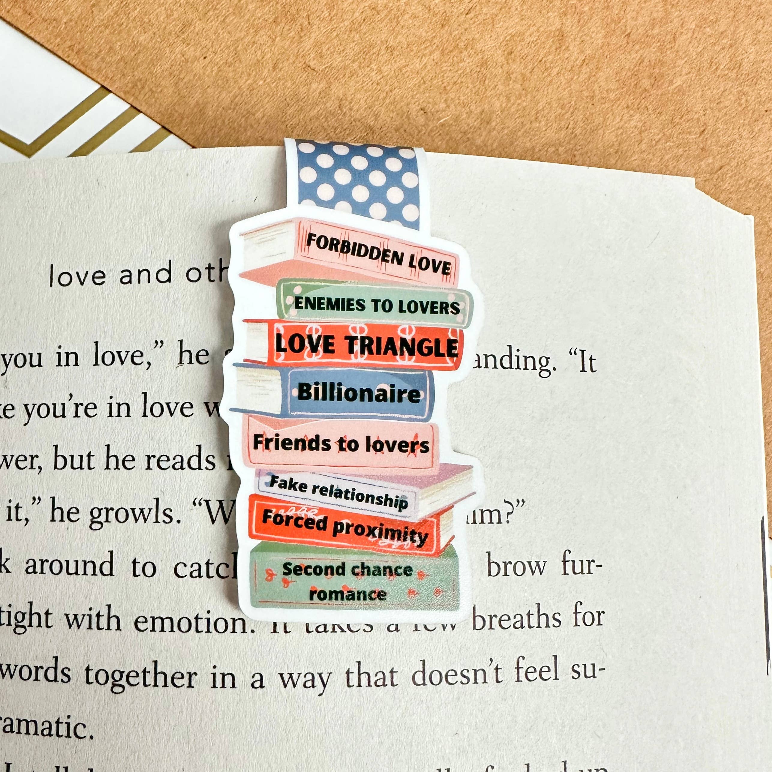 Created by Sav Co - Wholesale Bookmark - Romance Book Tropes Cute Magnetic Bookmark - Bookish1
