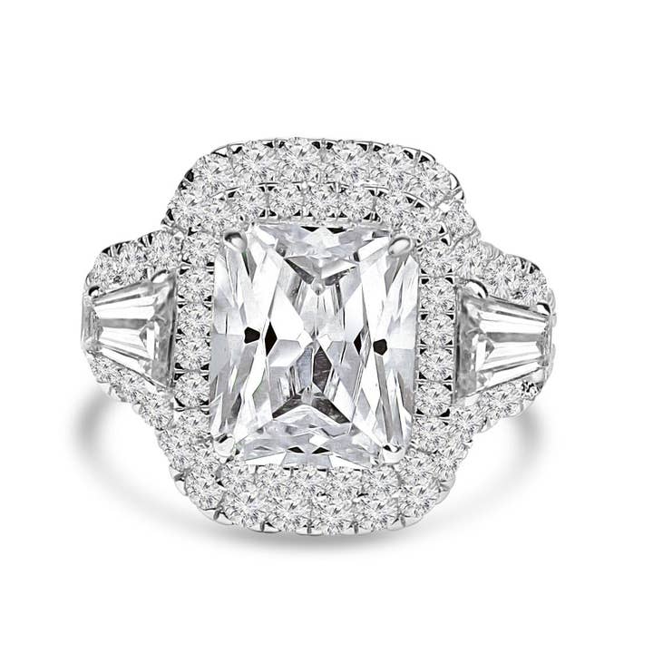 5CT Cushion Diamond Veneer Cubic Zirconia Ring. 800R202 for wholesale by Diamond Veneer Travel Jewelry