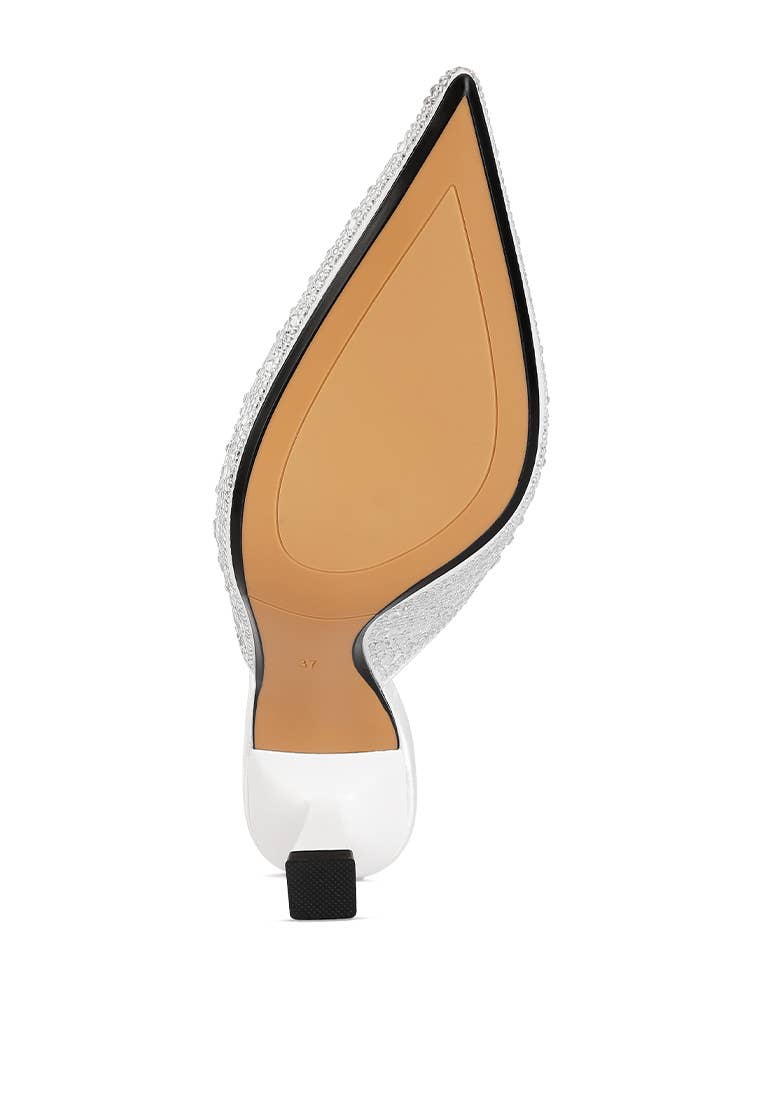 Rag Company - Vente Mules – femme - Mules en satin ornées de strass Aldora3