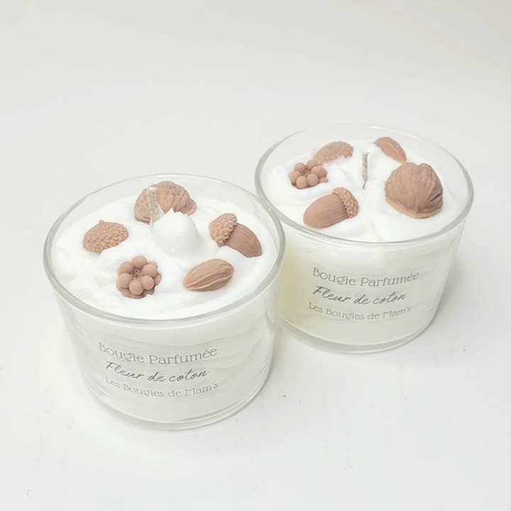 Les bougies de Mam's - Vente Bougies originales - Bougie Gourmande Fleur de Coton 200g