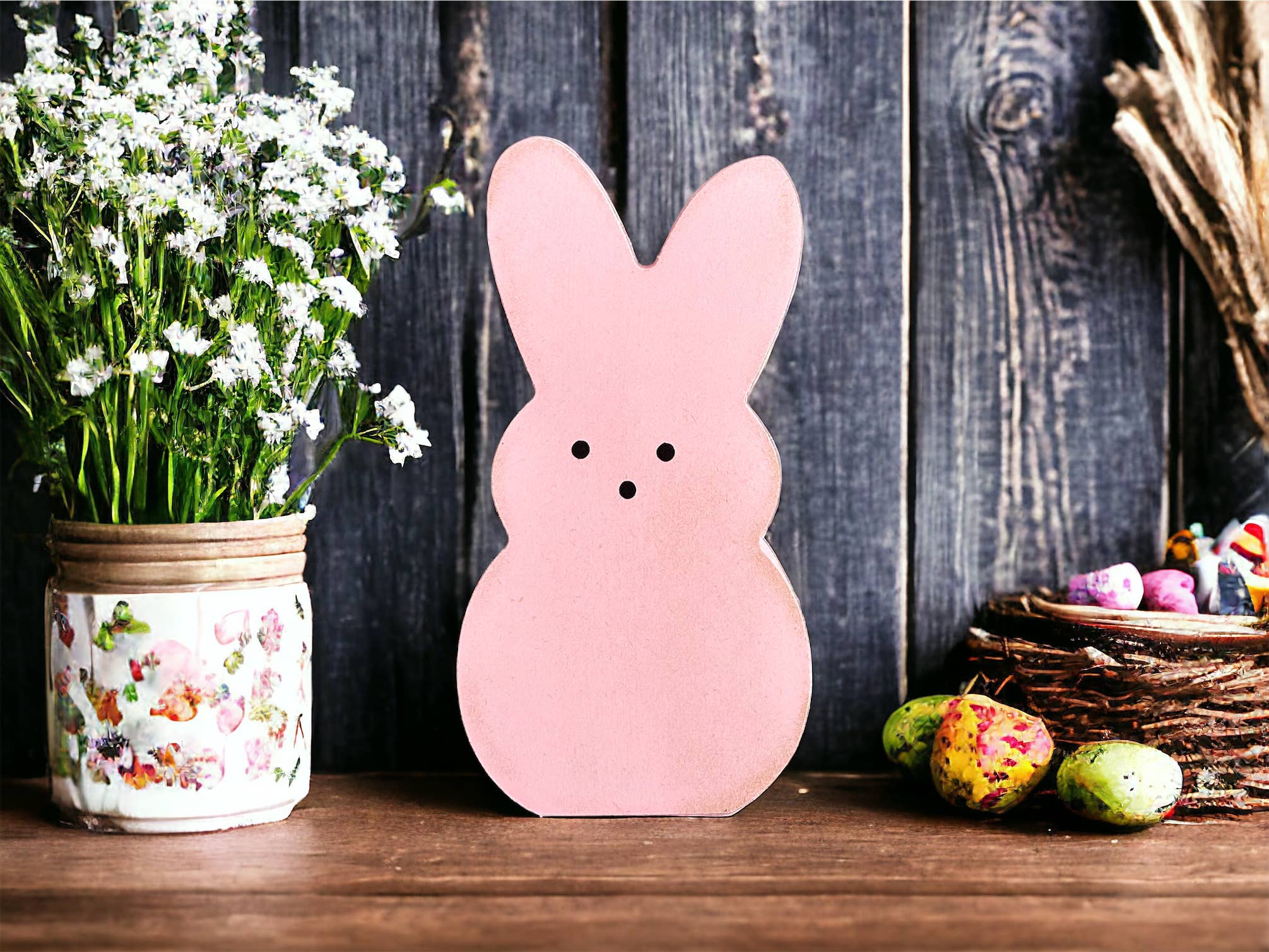 Inkwood Crafters - Wholesale Decorative Tabletop Object - Primitive Rustic Wood Spring/Easter Peeps - LARGE 6"2