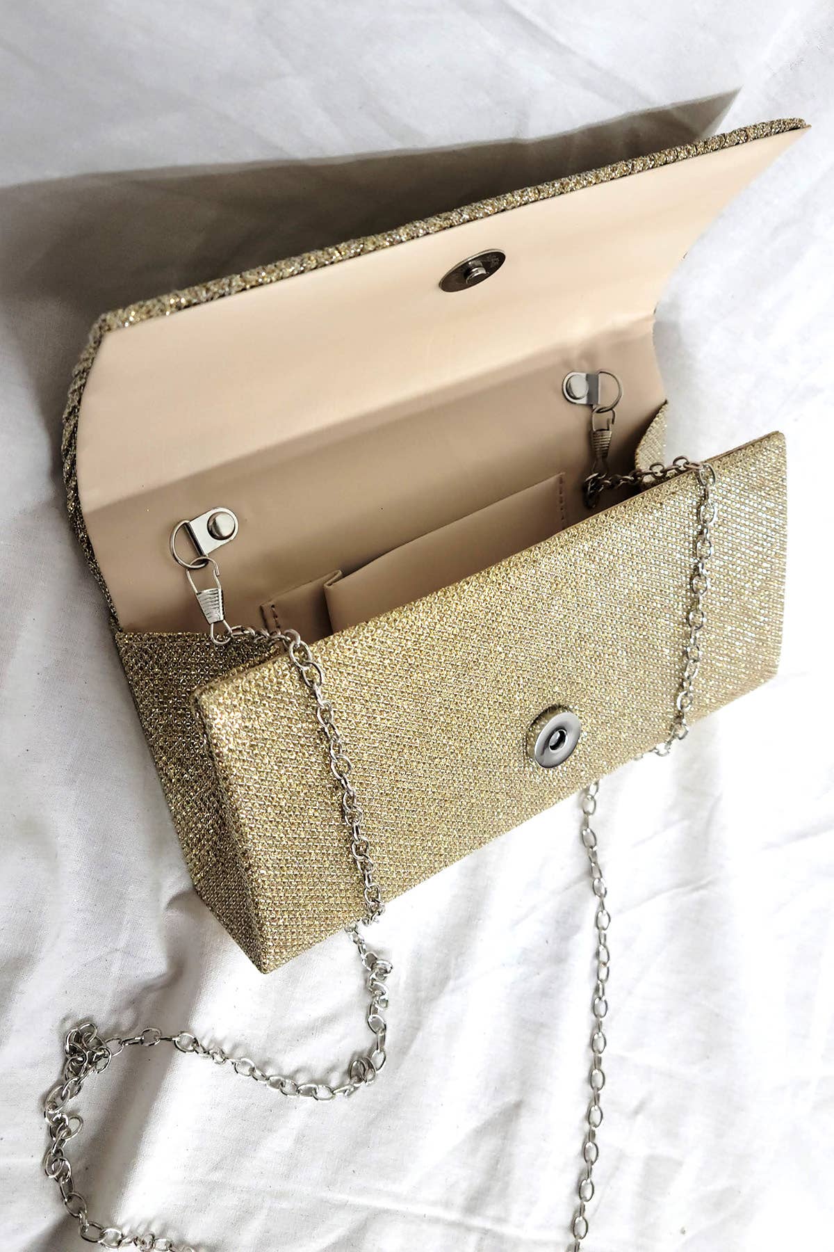 Chicas - Wholesale Clutch Bag - Women's - Sparkling evening bag with adjustable chain FB726820