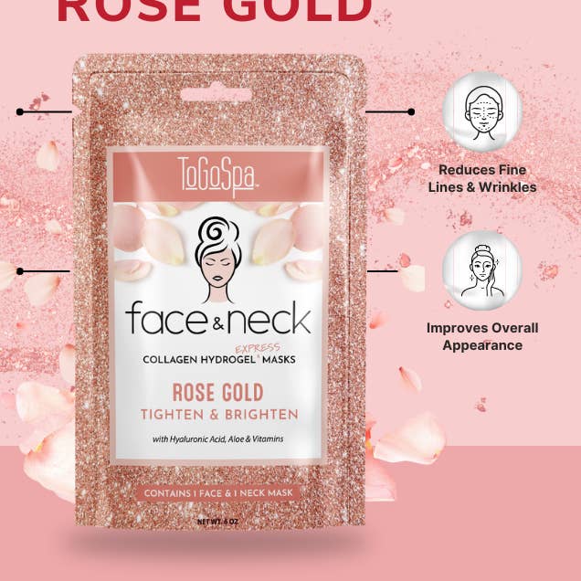 FACE & NECK EXPRESS: Rose Gold Express Face & Neck Mask for wholesale by ToGoSpa