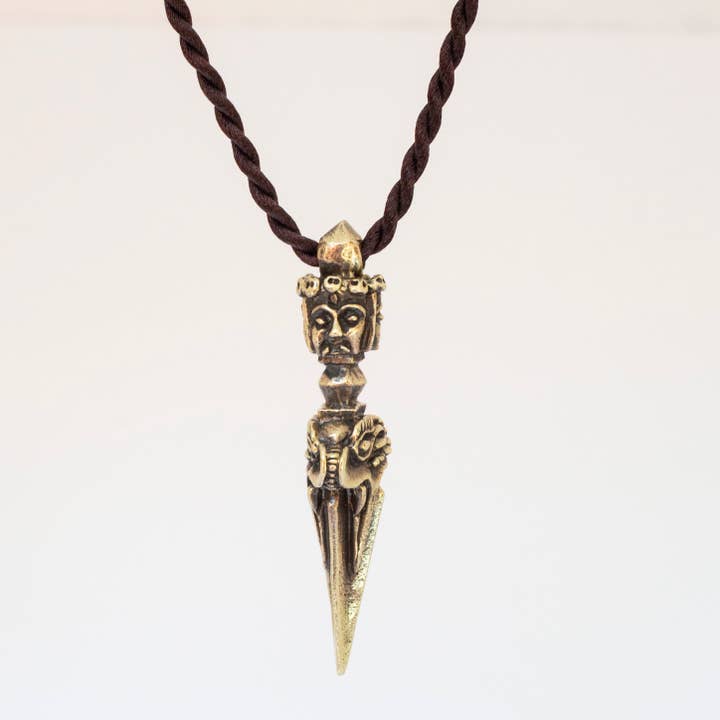 Artschatz LLC - Wholesale Pendant/Charm Necklace - Kila Phurba Dagger with Three Buddha Heads Brass Pendant Necklace5