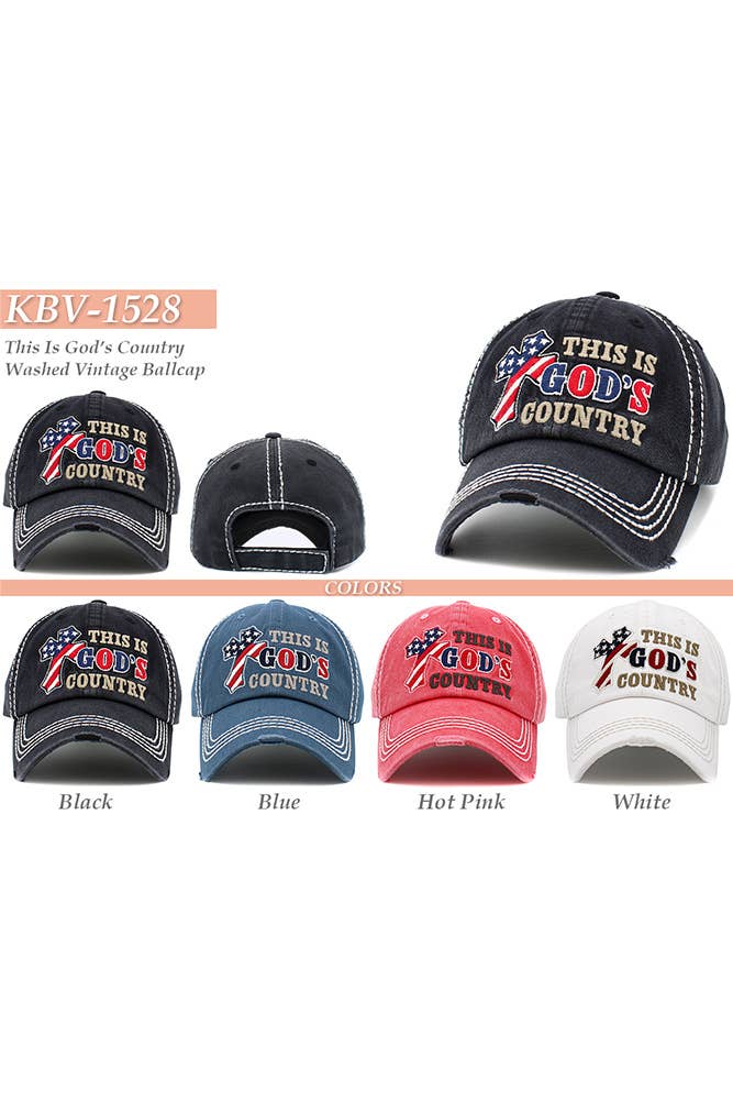 Hana – Boné de beisebol - Mulher por atacado – THEI IS GOD'S COUNTRY Bandeira Americana Cross Vintage Ballcap3