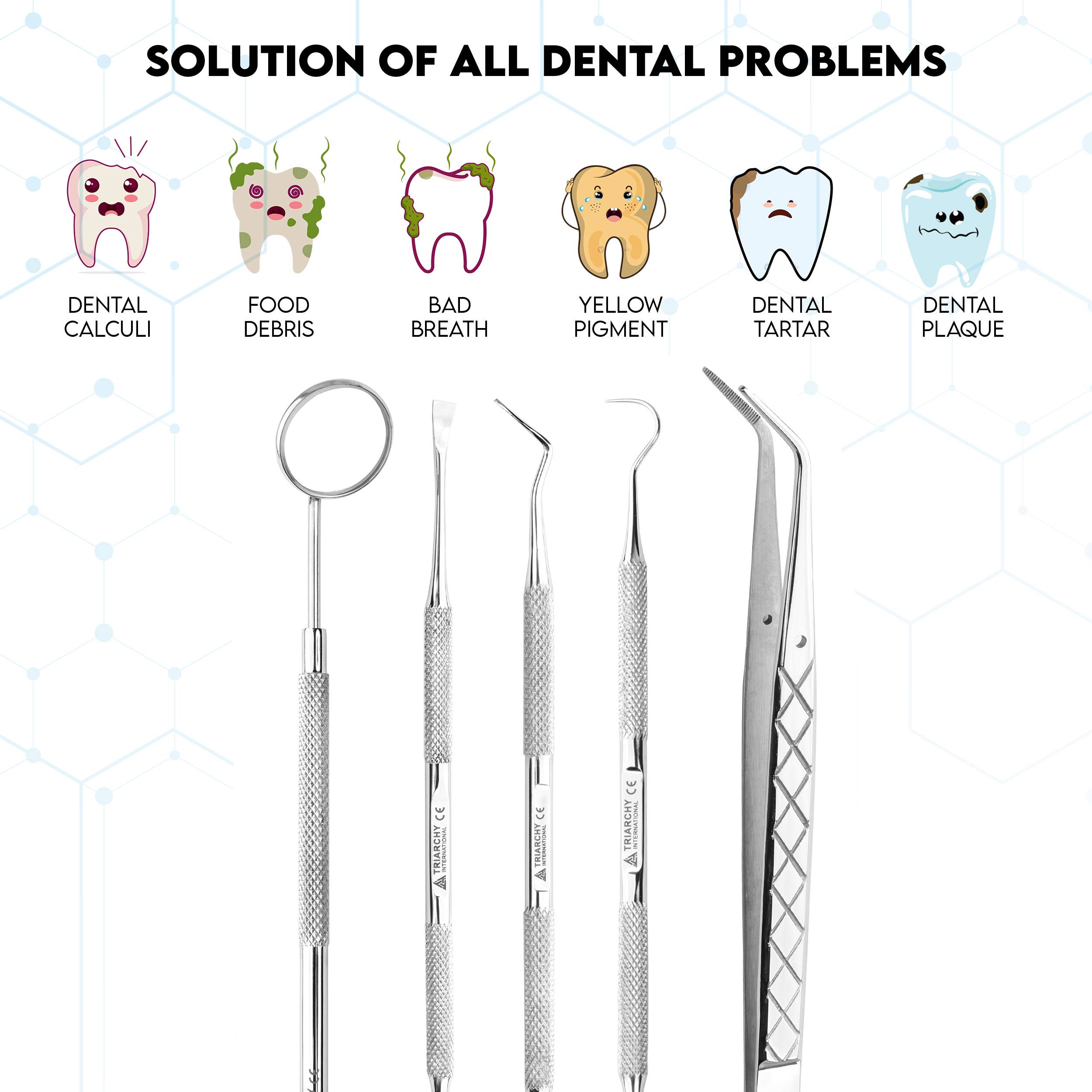 Triarchy International - Wholesale Oral Care Set - 5PC - Premium Dental Care Kit for Plaque and Tartar Removal4