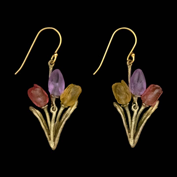 Tulip Wire Earrings (Pink - Purple - Yellow) for wholesale by Michael Michaud