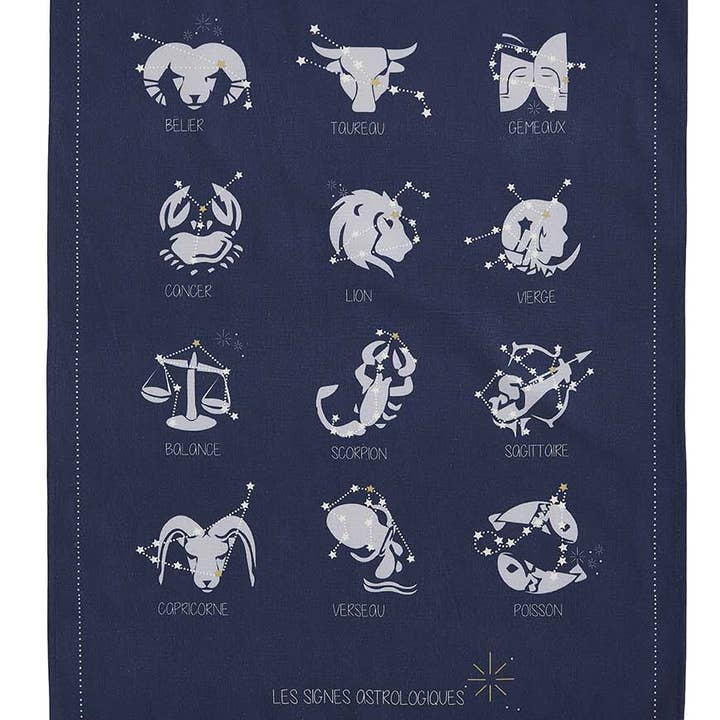 Coucke - Wholesale Tea Towel - Les signes astrologiques - Printed Tea Towel 50x75 in cotton2