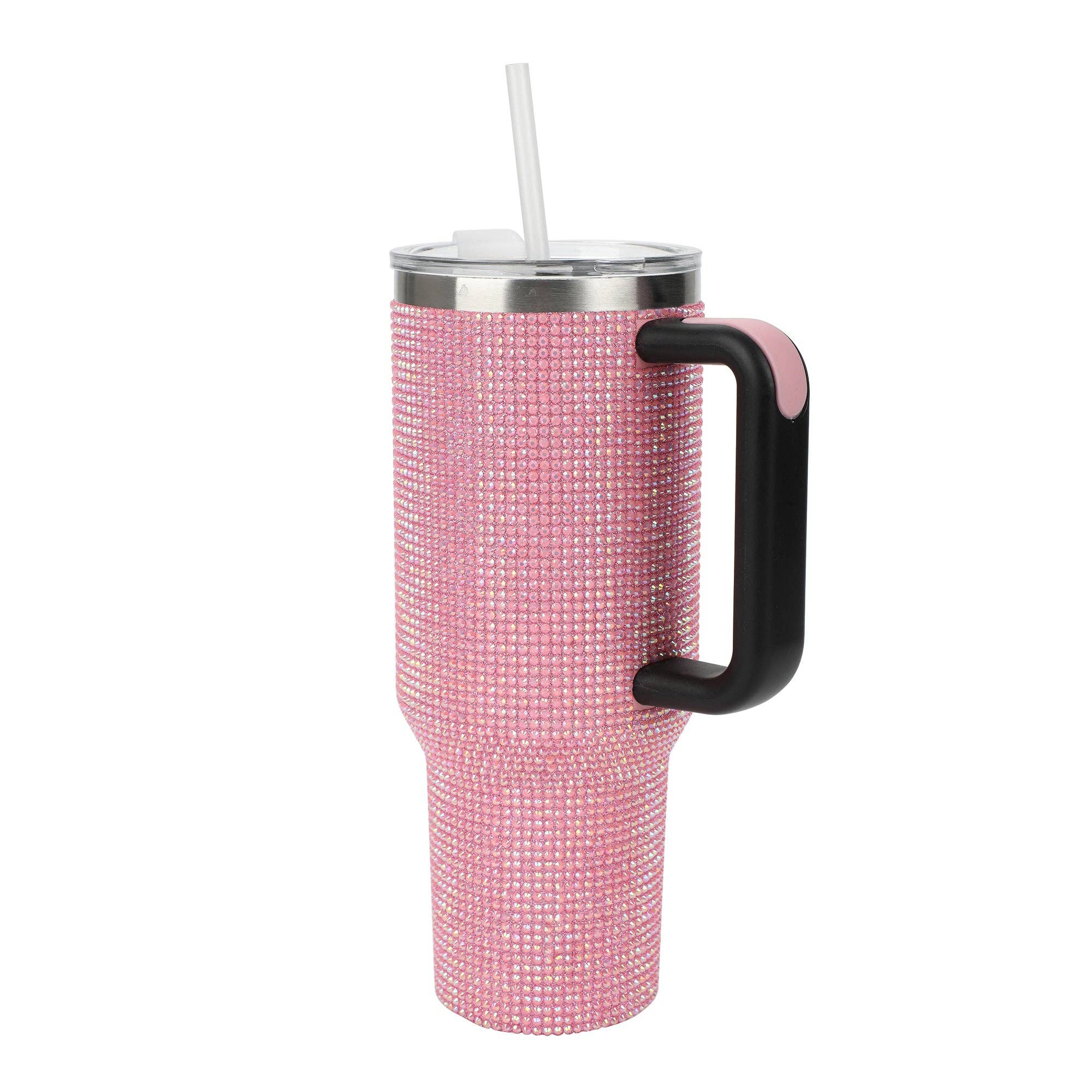 Bioworld Merchandising - Wholesale Insulated Mug/Tumbler - Pink Rhinestone 40 oz. Stainless Steel Tumbler5