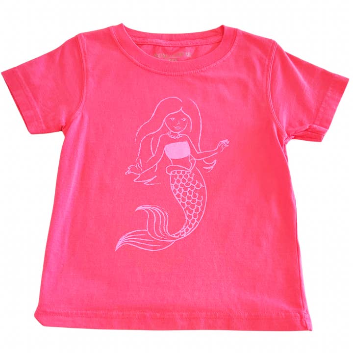 Short-Sleeve Bright Pink Mermaid T-Shirt for wholesale by Mustard and Ketchup Kids