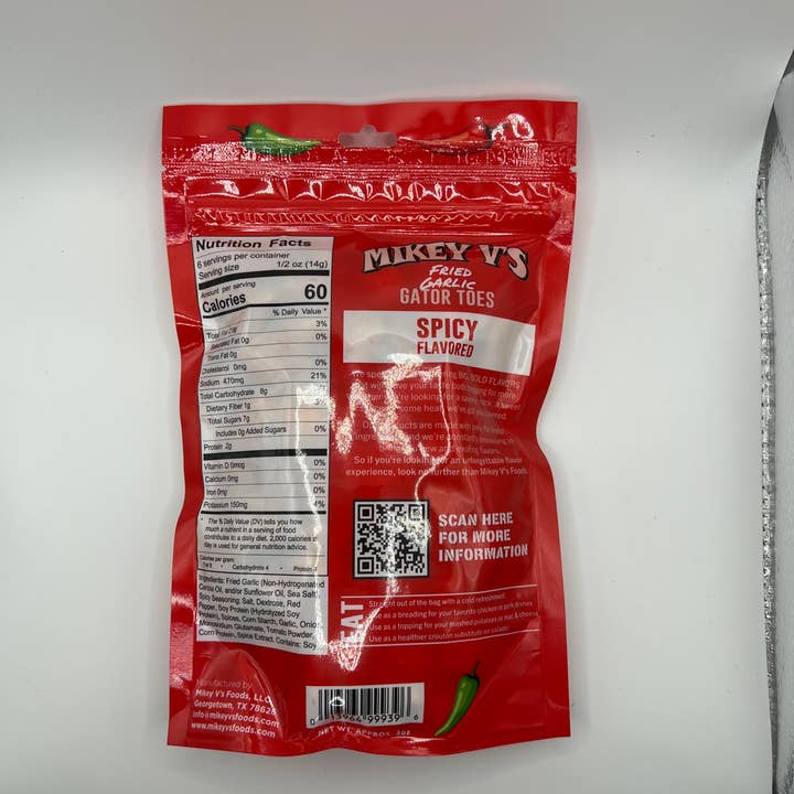 Mikey V's Foods - Wholesale Chips - Gator Toes (Deep Fried Garlic) - Spicy
